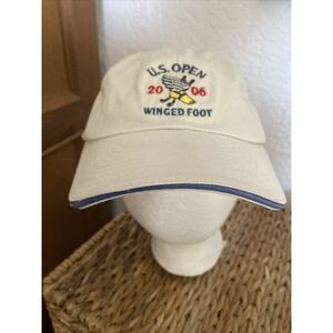 U.S. Open 2006 Winged Foot Golf Hat Cap USGA Member Adjustable Beige Vintage